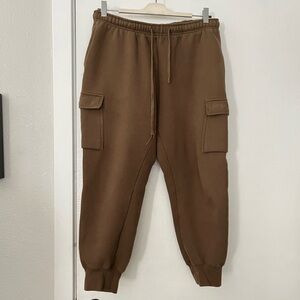 Maison Article Brown Drawstring Cargo Sweatpants Medium